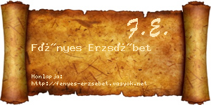 Fényes Erzsébet névjegykártya
