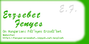 erzsebet fenyes business card